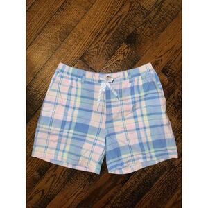 Chubbies Plaid Swim Trunk Mens Large Blue Pink Yellow Drawstring Waist 6" inseam